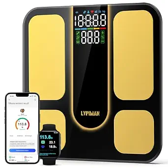 Professional Smart Scale for Body Weight, BMI, Body Fat, Muscle Mass, Highly Accurate 25 Body Composition Weighing Machine, Bathroom Digital Scale Large Display Sync with Fitness App, 402lb