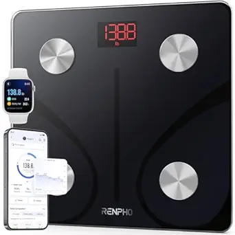 RENPHO Smart Scale for Body Weight, FSA&HSA Eligible, Bathroom Digital Scale with BMI, Body Fat, Bluetooth Fitness Equipment Sync with Apps, Accurate for Weight Loss, Home Use, 400 lbs - Elis 1