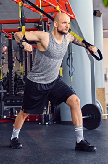 Busy woman following a simple fitness routine